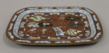 A small cloisonne tray. 20 cm wide.