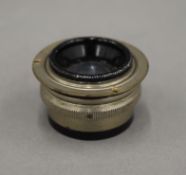A Ludwig Dresden Victar 1:4.5F=7.5cm camera lens. 3 cm diameter.