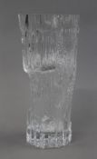 An Art glass vase, signed Tario Wirkkala. 23.5 cm high.