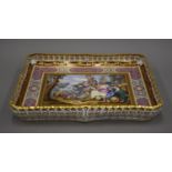 A 19th century Vienna painted porcelain tray. 37 cm wide.