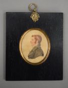 A R BURT (1783-1842) British, A Miniature Portrait of a Gentleman, signed, framed and glazed. 12.