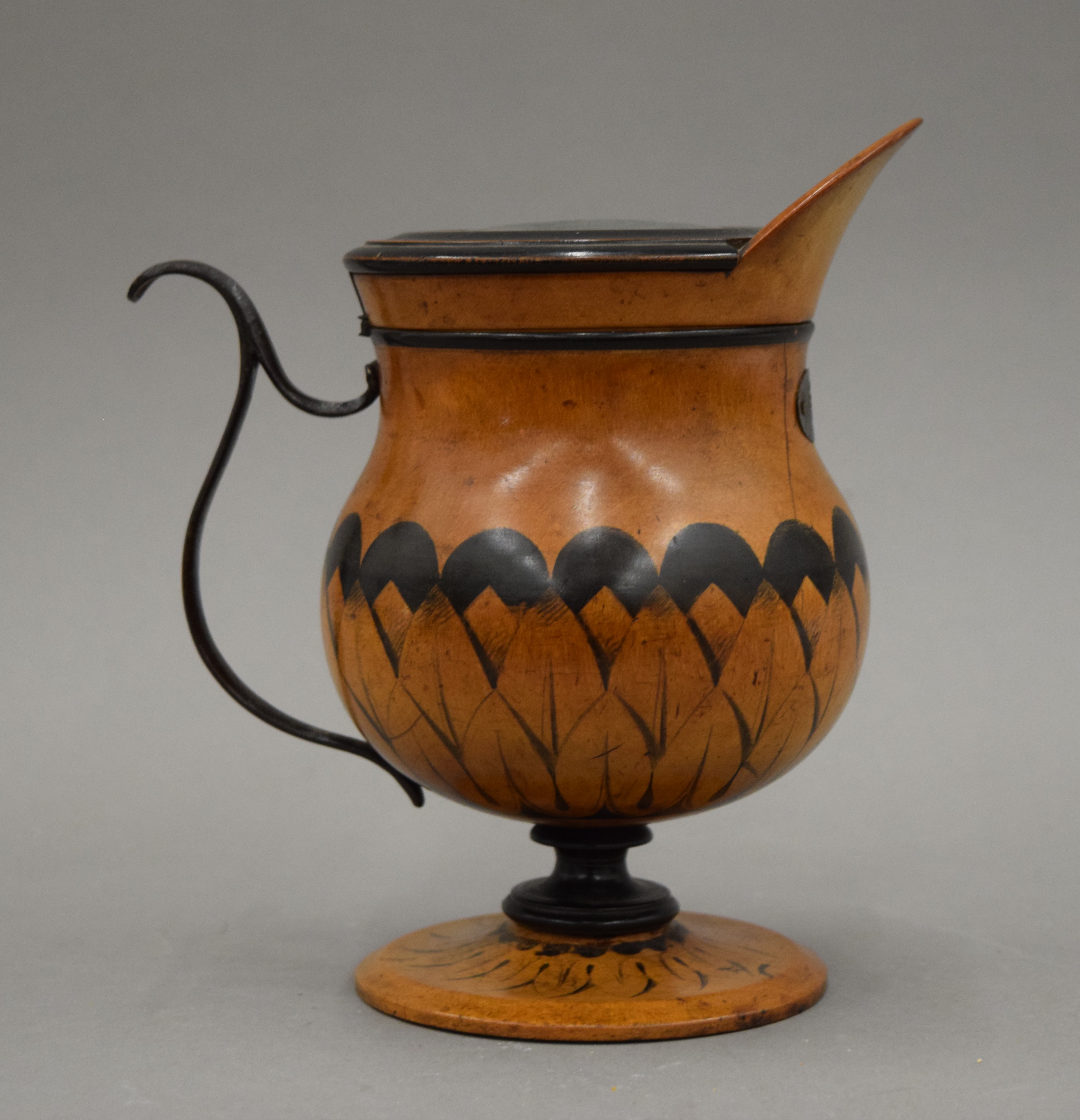 An unusual 19th century glass topped tea caddy formed as an ewer. 18 cm high. - Image 2 of 6