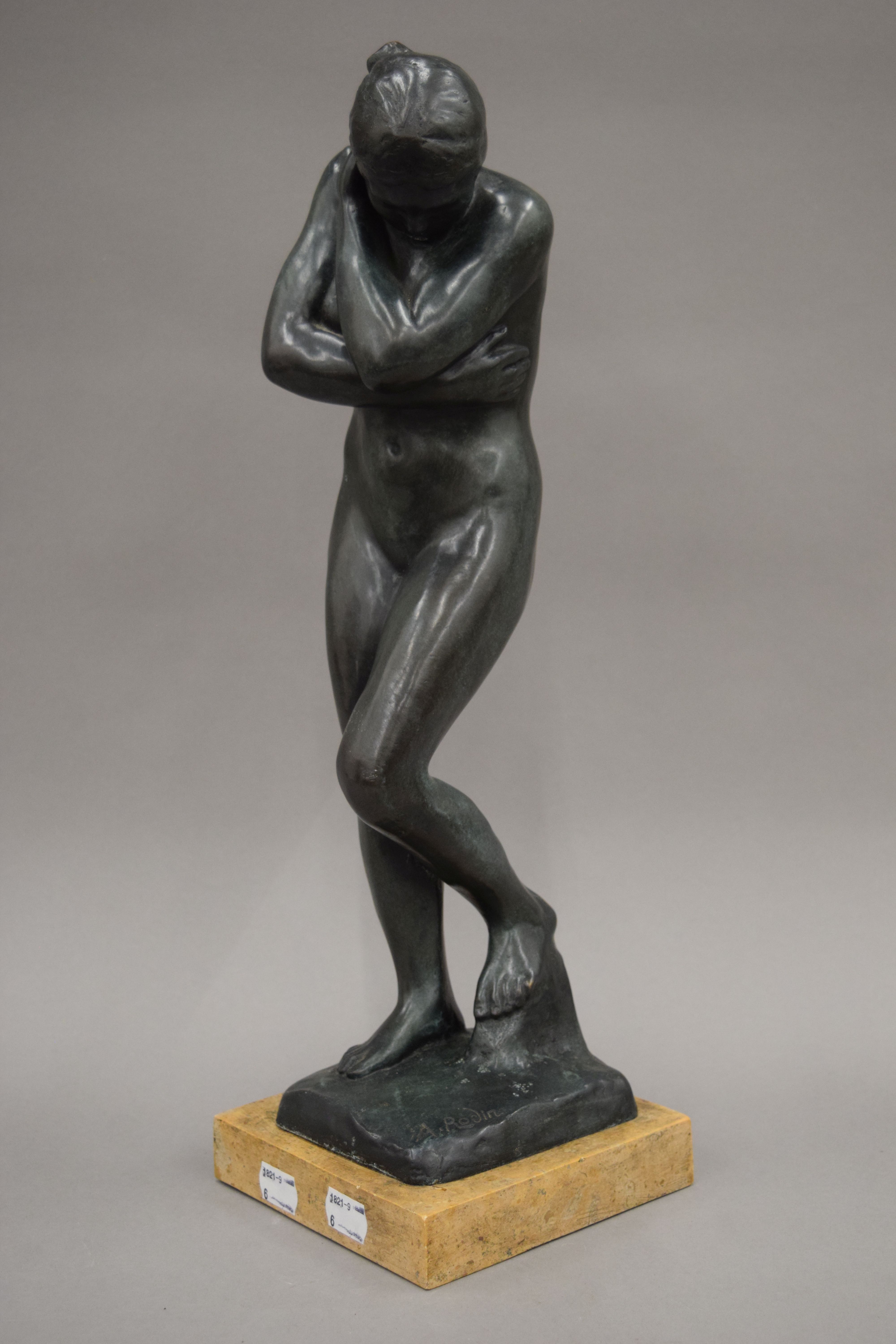 After AUGUSTE RODIN (1840-1917) French, a bronze female nude sculpture. 46.5 cm high. - Image 2 of 5