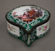 A large 19th century enamel on copper hand painted box,