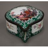 A large 19th century enamel on copper hand painted box,