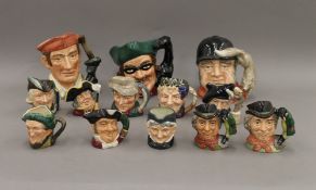 A collection of Royal Doulton character jugs.