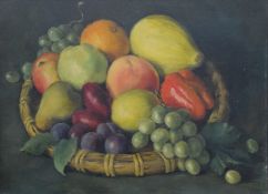 Still Life of Fruit, oil on board, framed. 39.5 x 29 cm.