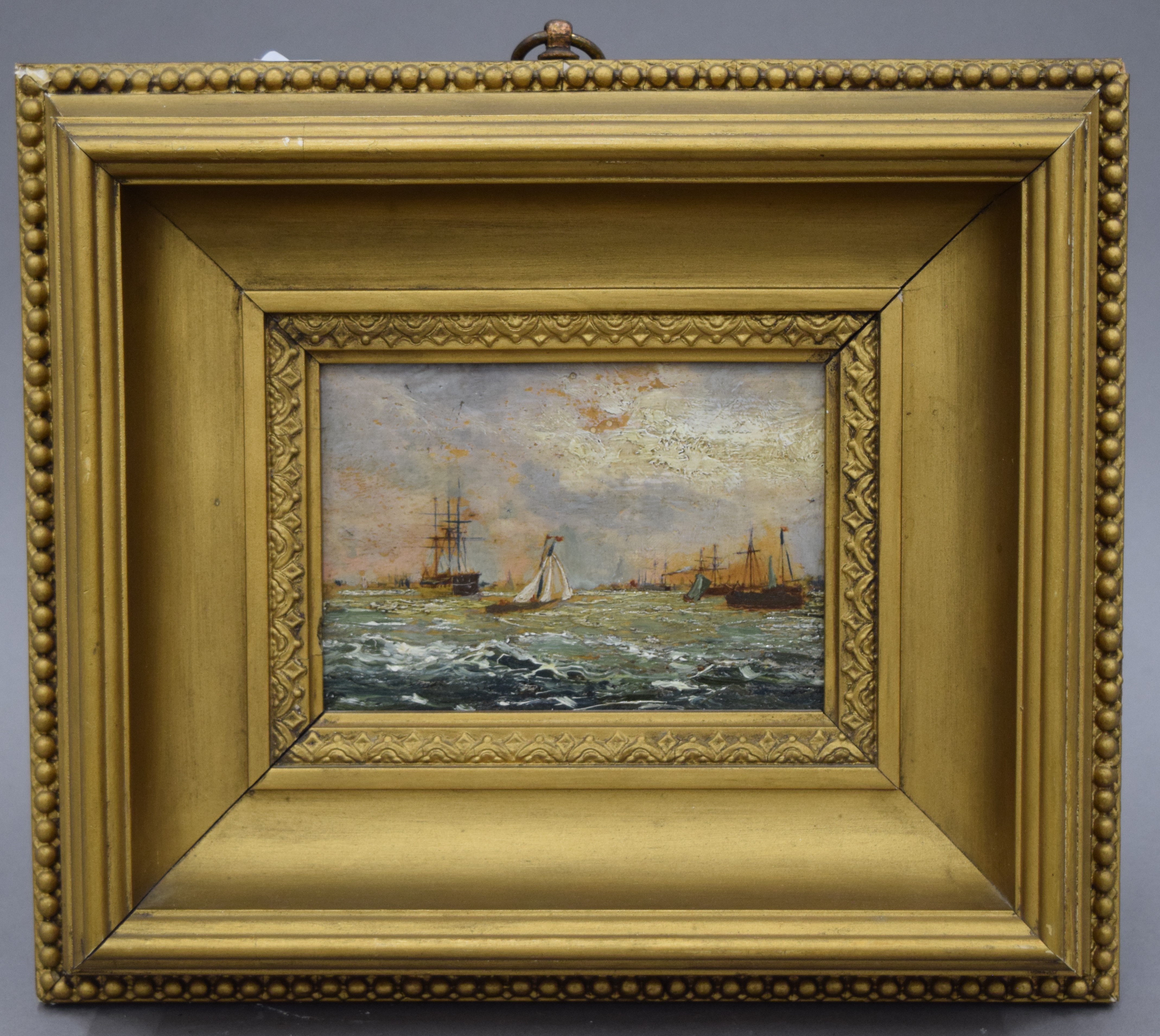 A 19th century oil on board, Marine Scene,