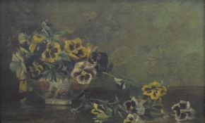 Two Victorian Still Life of Flowers, oils on canvas, each framed. One 38 x 23.5 cm, the other 22.