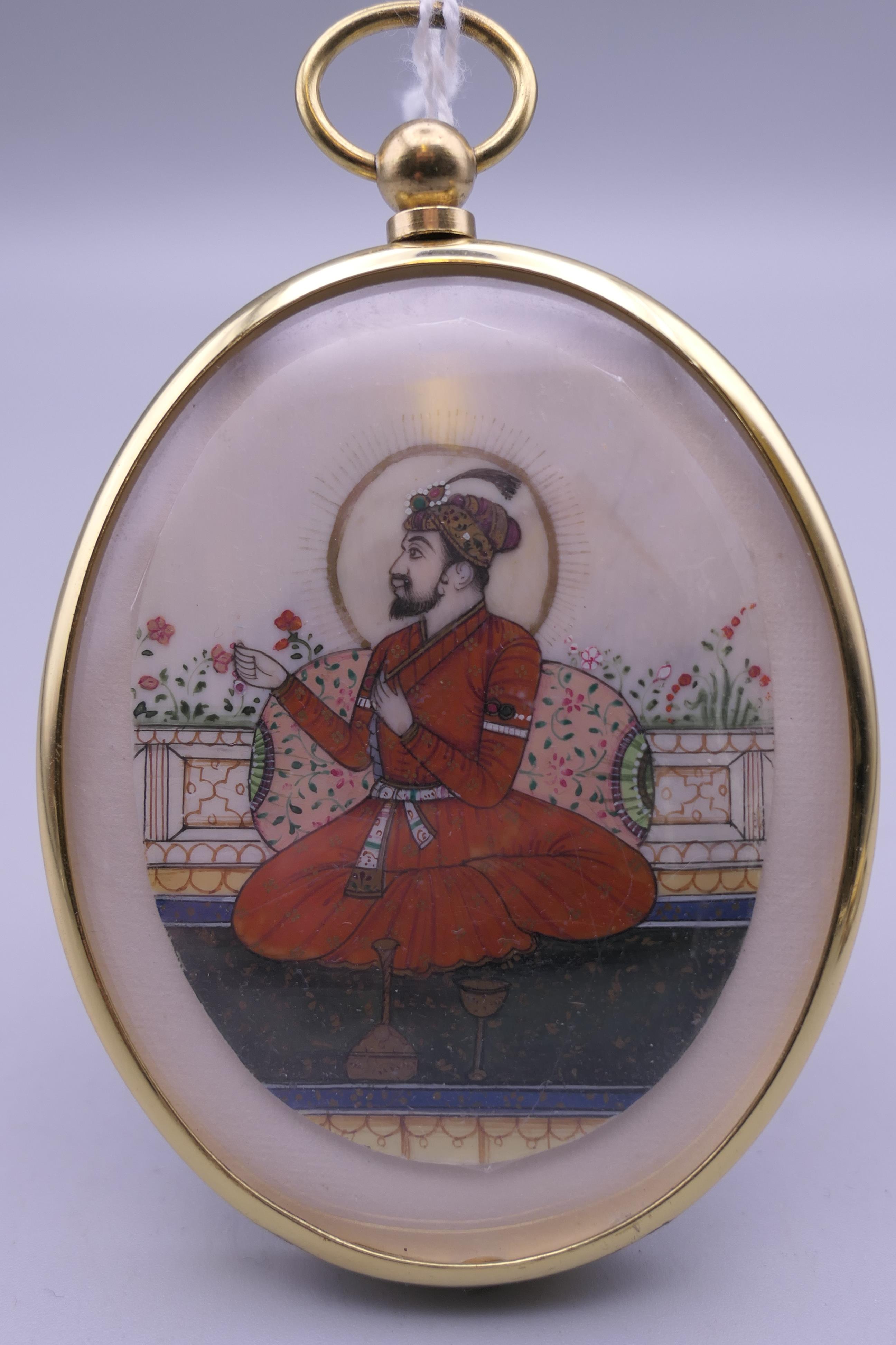 A late 19th/early 20th century Indian portrait miniature on ivory of Shah Jahan,