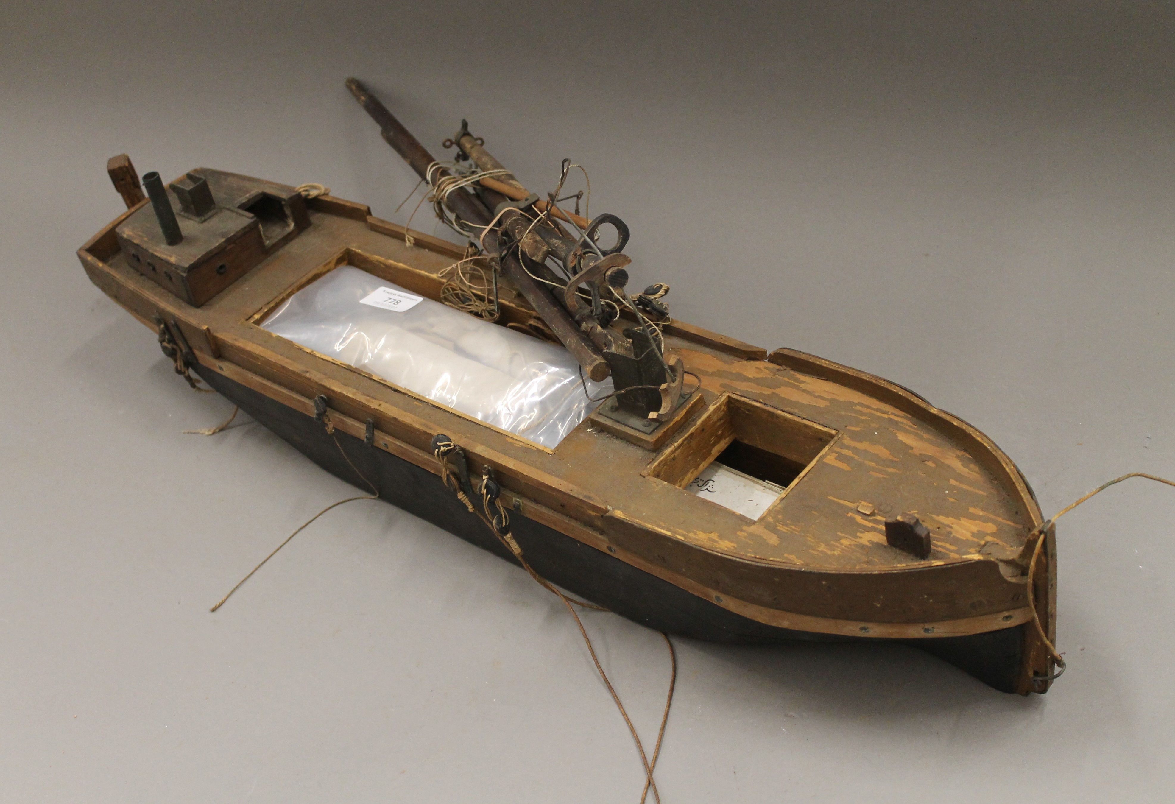 An early 20th century model of a Thames barge. 79 cm long. - Image 3 of 5