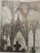 RICHARD SELL, The Choir Screen and Octagon, Ely Cathedral, print, numbered 28/70,