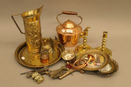 A small quantity of brass and copper ware.