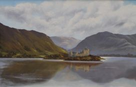 Kilchurn Castle, Loch Awe, oil on board, framed. 60 x 38 cm.