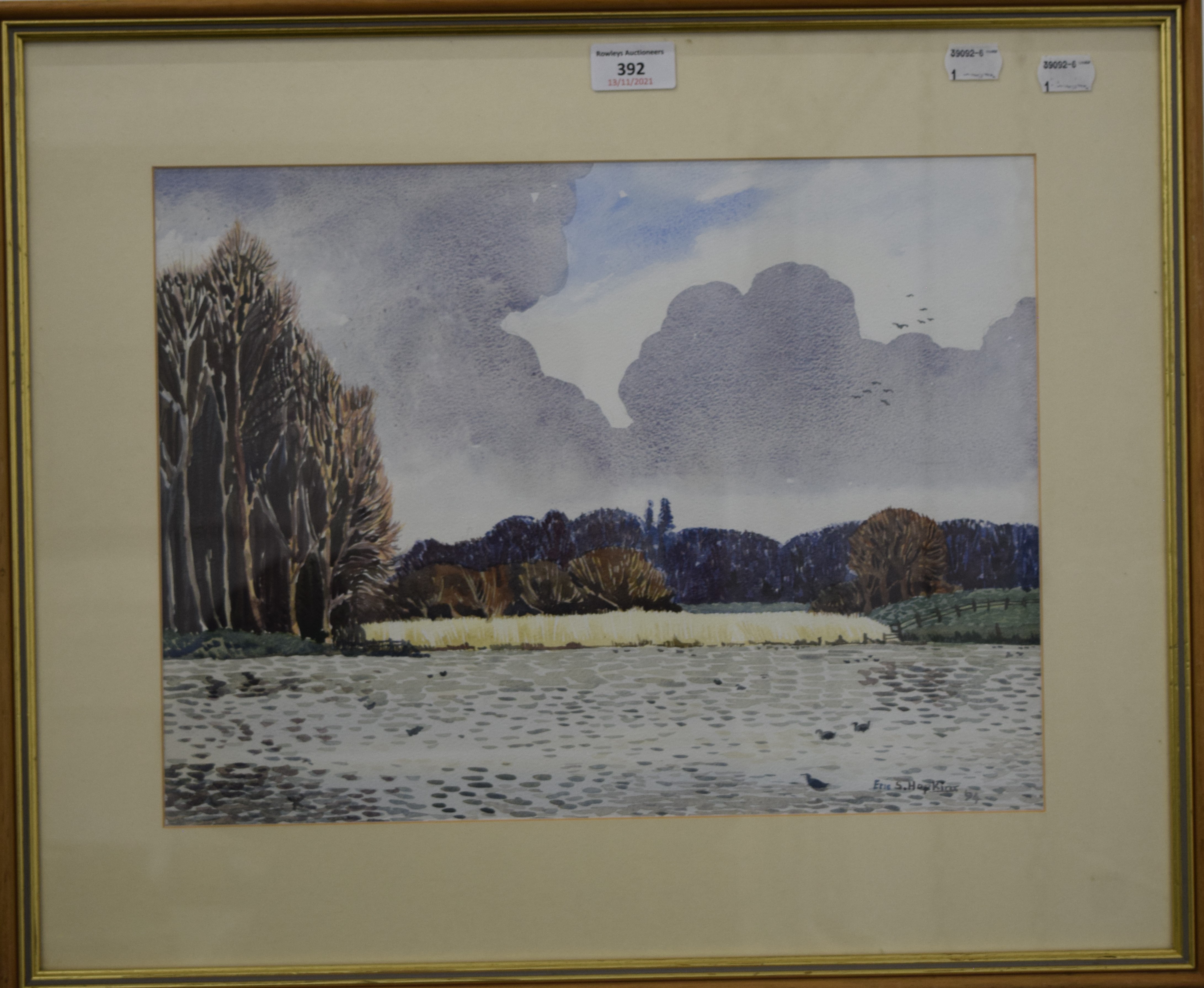 ERIC S HOPKINS (20th/21st century) Norfolk Artist, Reed Bed and Felbrigg Lake, watercolour, - Image 2 of 3
