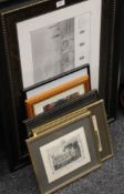 A collection of antique prints, etc.