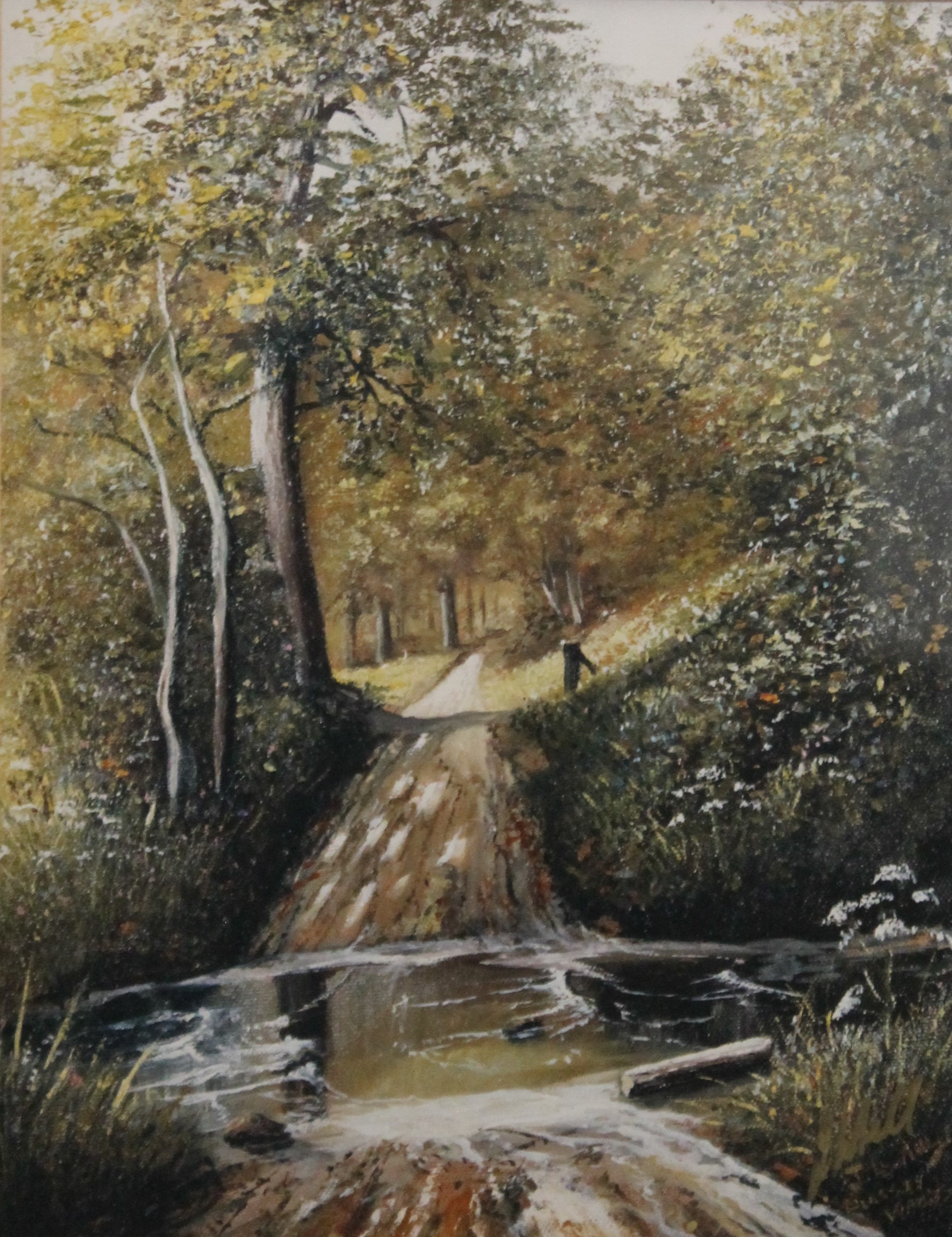 J L AULD, Morning in Plessey Woods, limited edition print, numbered 10/150, framed and glazed. 18.