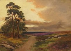 WILL FENTON, Scottish Heathland View, oil on board, unframed; together with Loch Tay, oil on board,