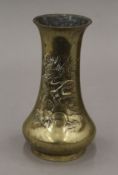 A small 19th century Chinese bronze vase. 16.5 cm high.