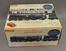 A boxed Hornby Orient Express train set.