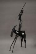 A blacksmith made model of a Don Quixote. 79.5 cm high.
