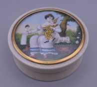 An 18th/19th century ivory patch box,