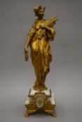 A 19th century gilt metal sculpture, emblematic of Autumn,