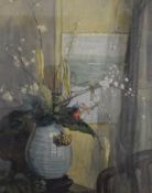 E M KING, Still Life of a Vase, watercolour, signed, framed and glazed. 37 x 47 cm.