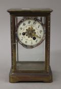 A cloisonne regulator clock. 22 cm high.