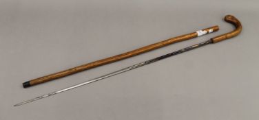 A vintage sword stick. 82.5 cm long.