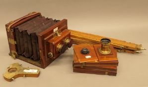 A rare Wratten and Wainwright stereo camera, with Thornton Pickard shutter, plus two other lenses,