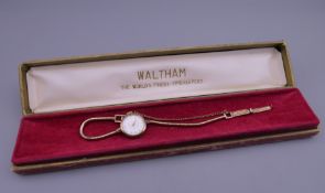 A 9 ct gold Waltham ladies wristwatch. 12 grammes total weight.