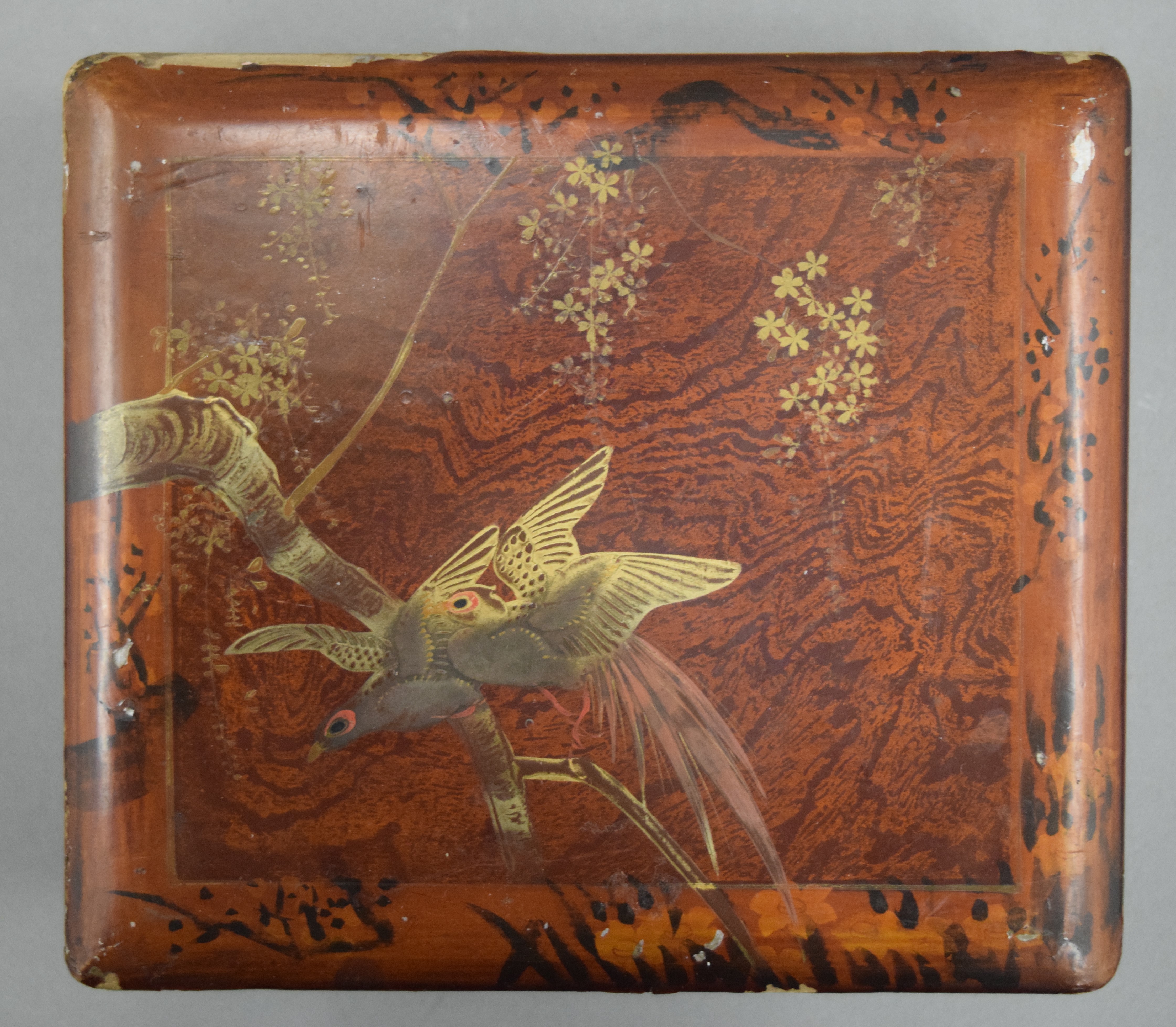 A vintage oak clerk's box with sloping lid and three labels together with an antique Oriental - Image 7 of 9