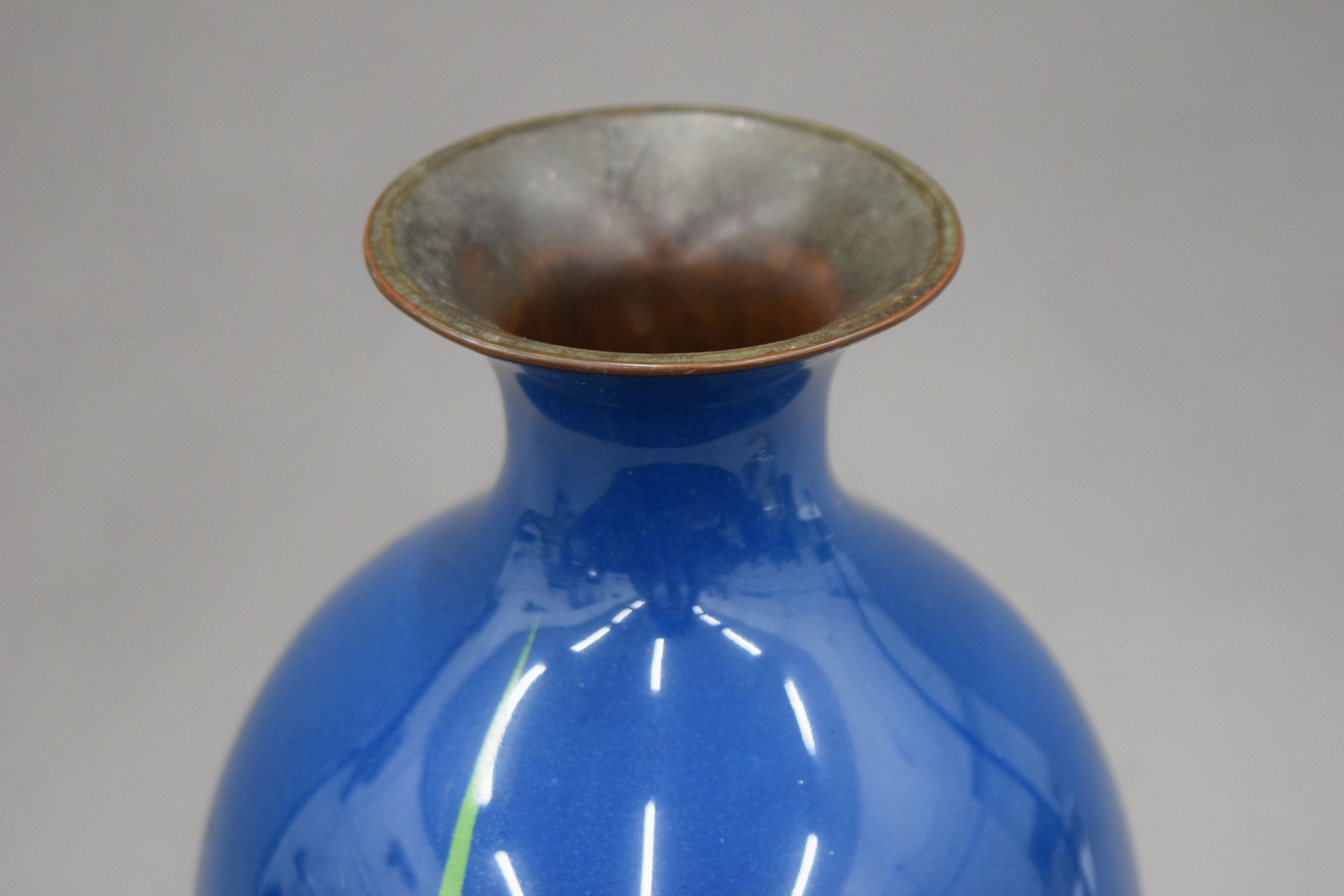 A Japanese cloisonne vase. 35 cm high. - Image 3 of 4