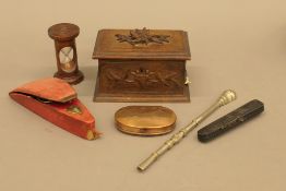 A quantity of miscellaneous items, including jewellery, scissors set, snuff box, etc.