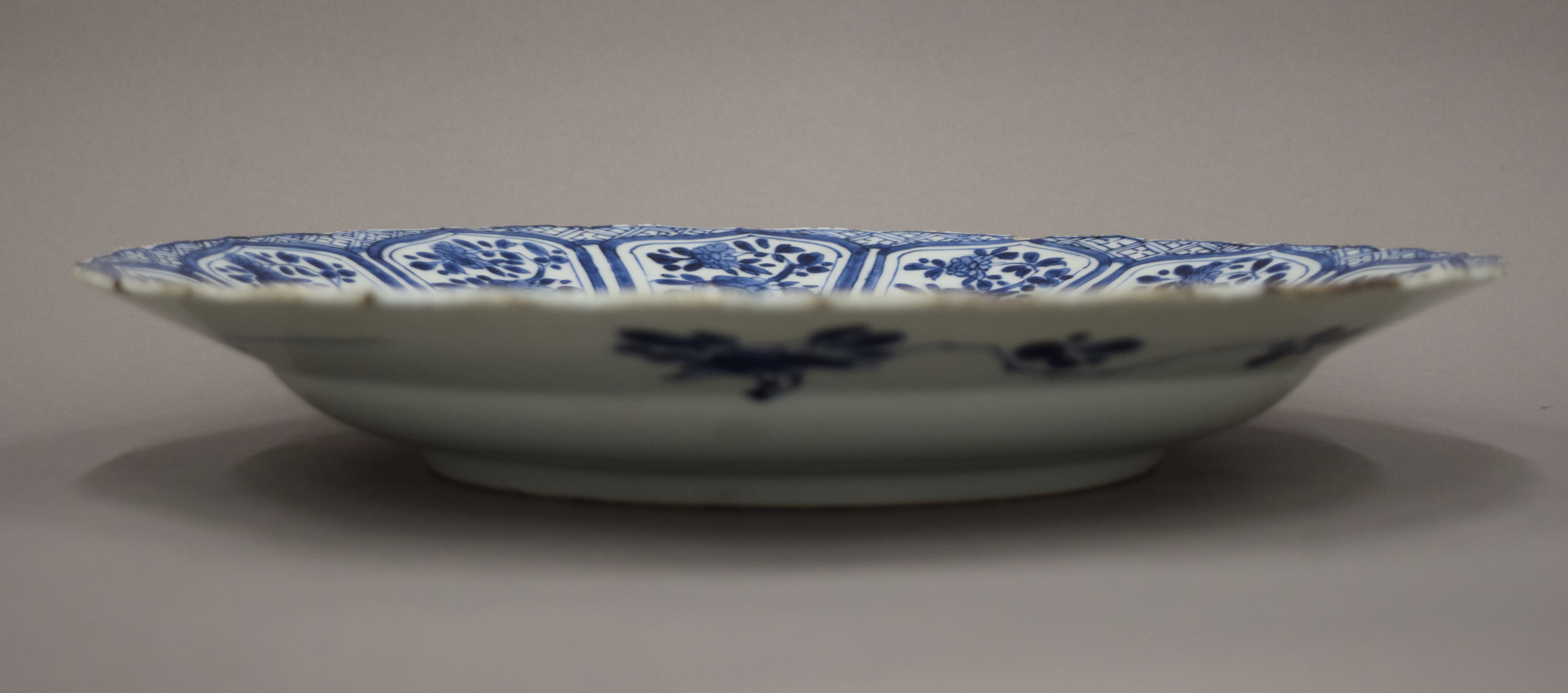 A 19th century Chinese blue and white porcelain plate. 35 cm diameter. - Image 2 of 7