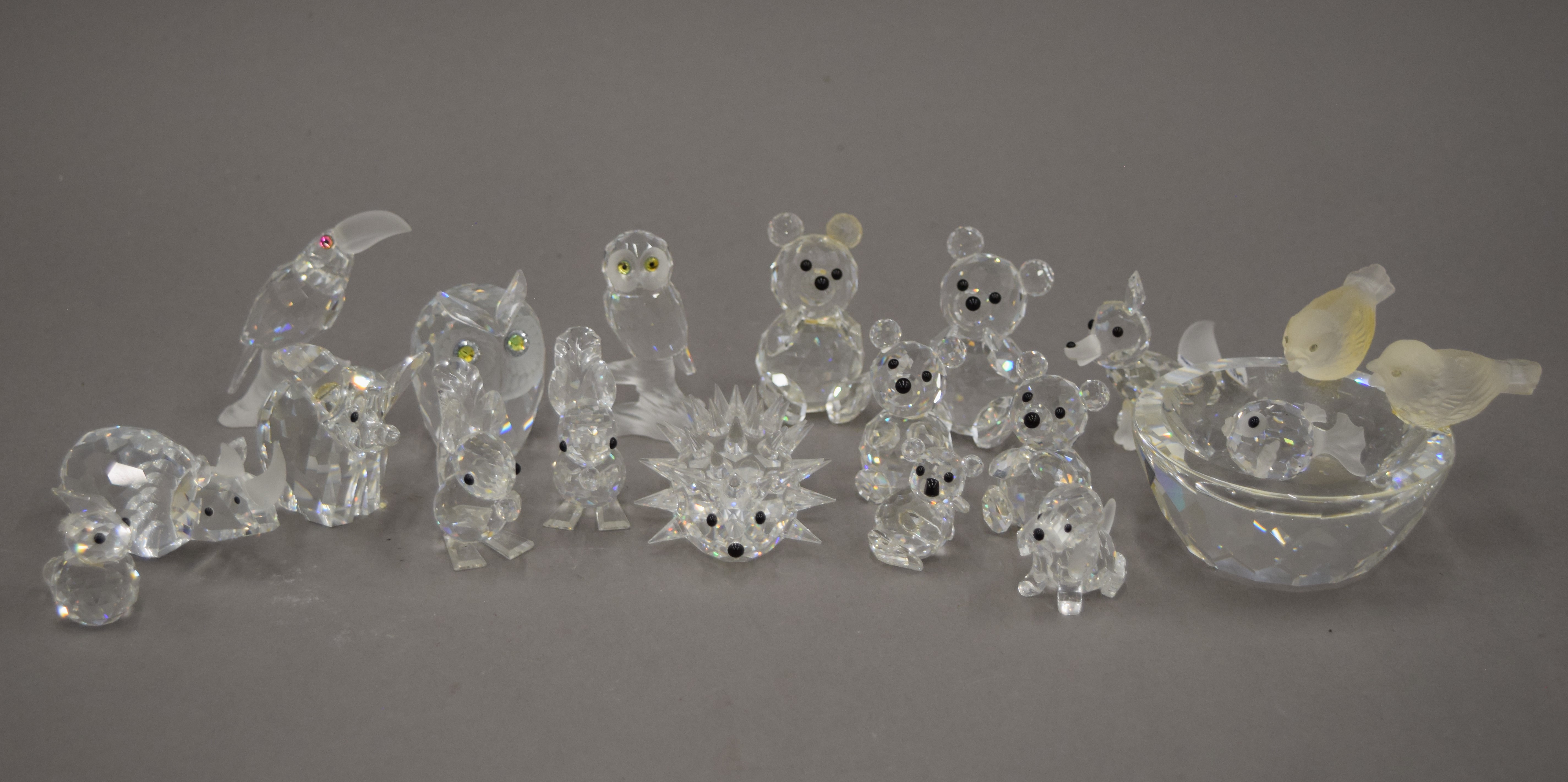 A small quantity of Swarovski glass animals.