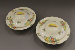 Two Royal Doulton Minden pattern tureens. Each 24 cm diameter.