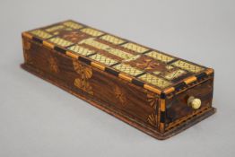 A 19th century inlaid cribbage box.