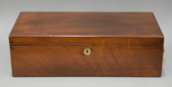 A 19th century mahogany writing slope. 55.5 cm wide.