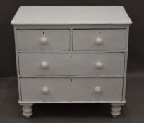 A Victorian painted pine chest of drawers. 90 cm wide.