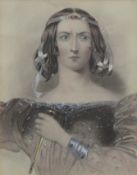 A 19th century hand coloured steel engraving of Lady Macbeth and one other female character from