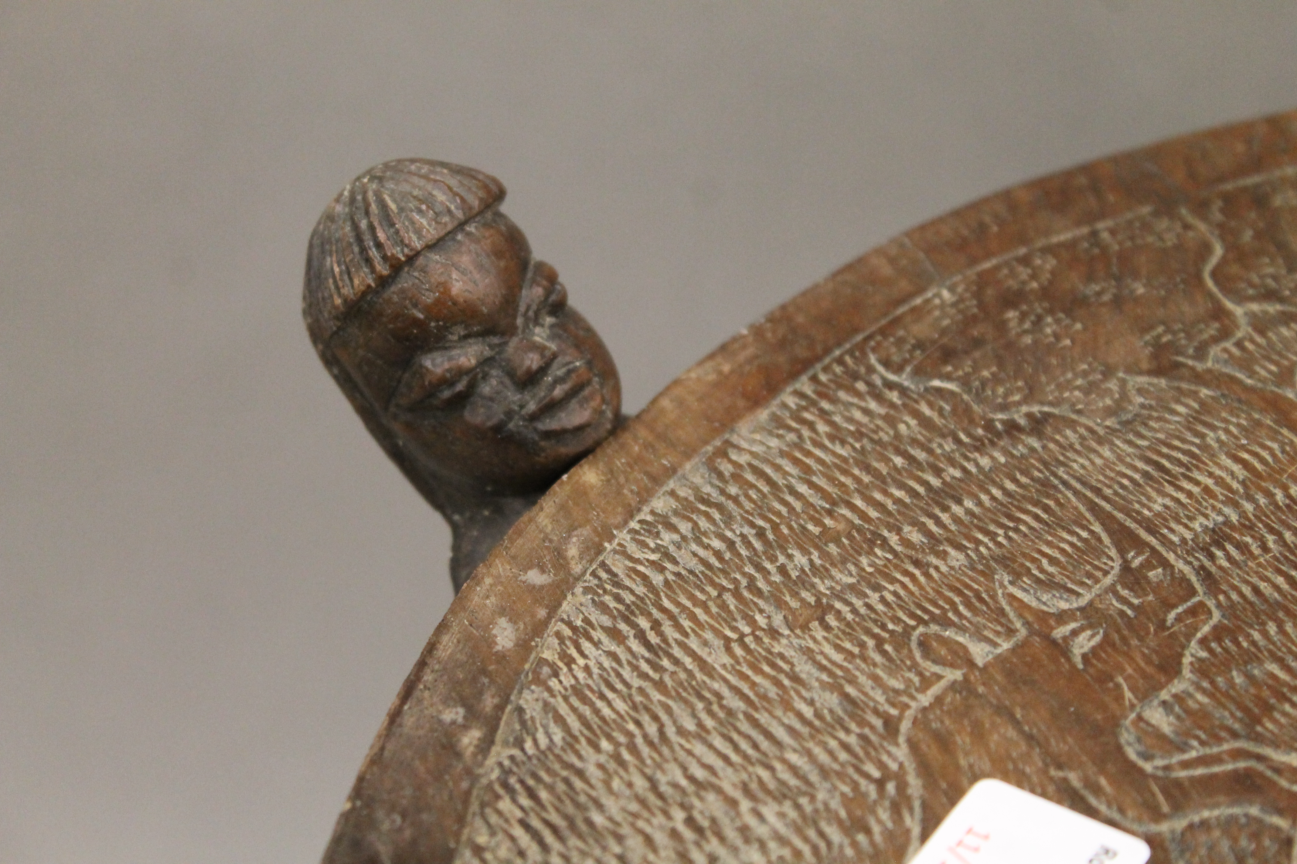 An African carved table, a male bust and a crocodile. The former 36.5 cm high. - Image 5 of 10