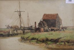 THOMAS PYNE (1843-1935) British, A Creek on the East Coast, watercolour,