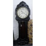 A large Victorian eight-day regulator wall clock. 175 cm high. Dial diameter 40 cm.