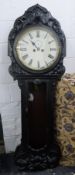 A large Victorian eight-day regulator wall clock. 175 cm high. Dial diameter 40 cm.