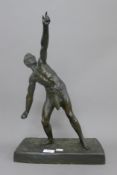 After CHIPARUS, patinated bronze, The Discus Thrower (lacking discus). 51.5 cm high.