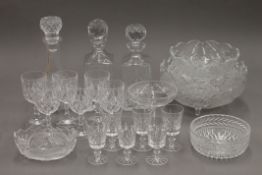 A quantity of cut glassware.