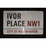 A City of Westminster Ivor Place NW1 enamel sign. 75 cm wide.