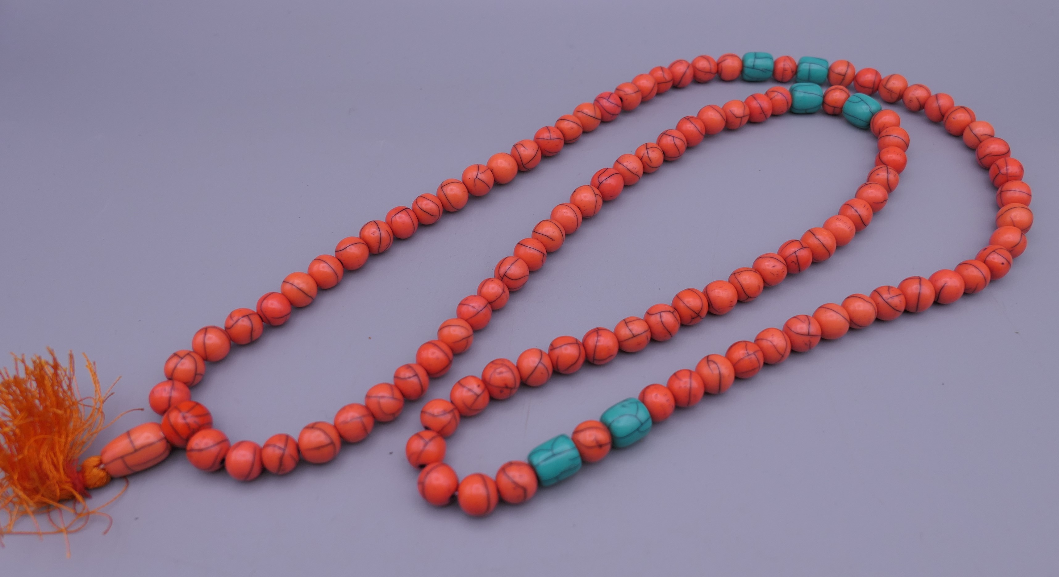 Three sets of beads. The longest 103 cm long. - Image 4 of 7